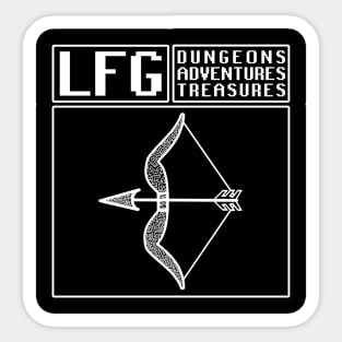 LFG Looking For Group Ranger Bow Dungeon Tabletop RPG TTRPG Sticker